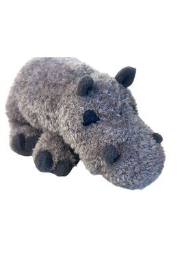 VTG GUND Gray Hippo Plush Toy Soft & Cuddly Surface Washable Stuffed Animal
